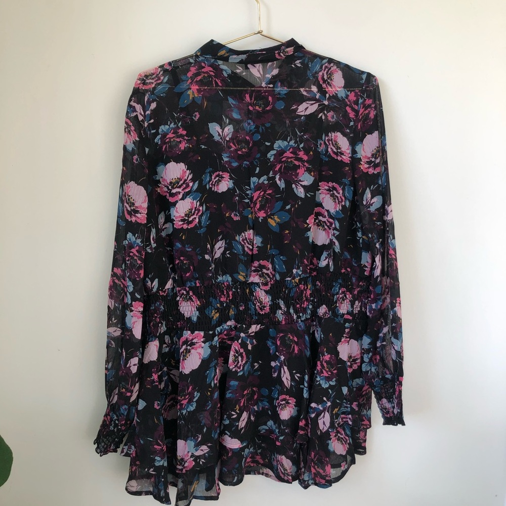 Roaman’s plus size floral peplum tiered blouse top - Picture 8 of 8